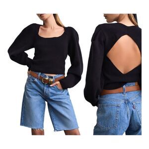 Free People Saffron Open Back Sweater size L NWT